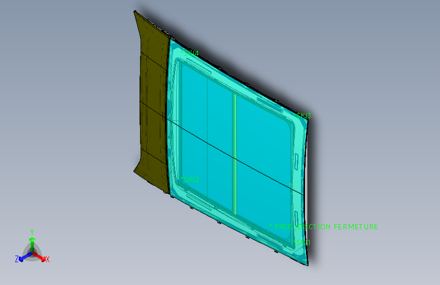 雪铁龙C4毕加索roof_mechanismCatia三维模型图纸