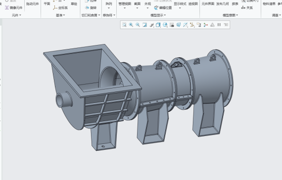 发电厂轴流动叶可调式送风机三维模型791443
