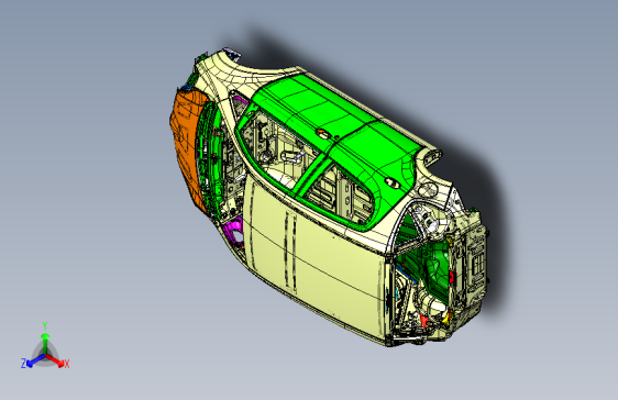 长安奔奔汽车白车身系统3D三维数模模型图纸