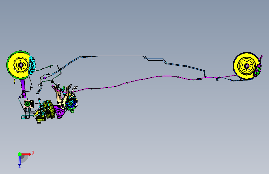 长城哈弗H8汽车制动系统Catia三维模型图纸