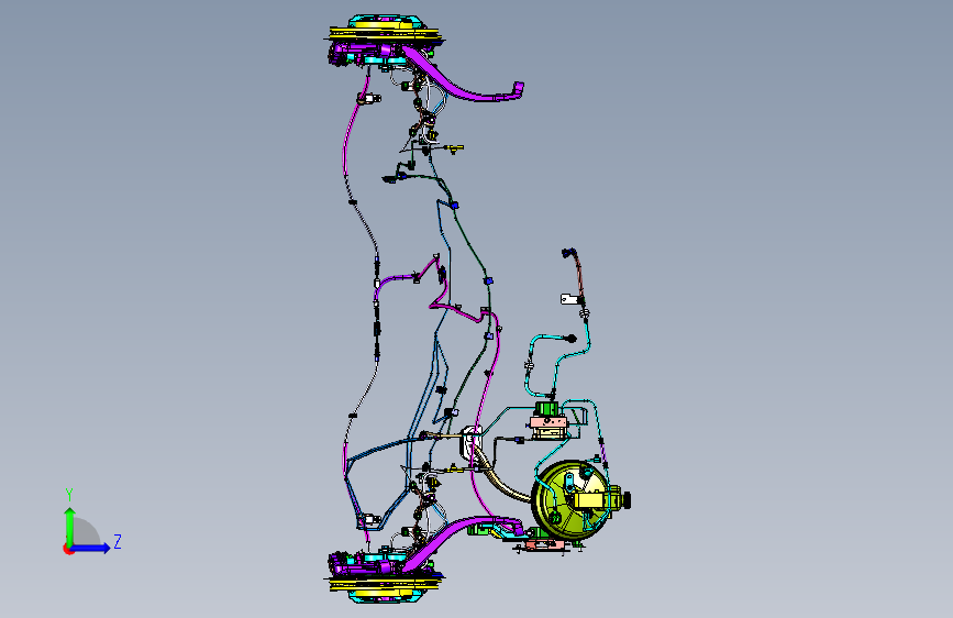 长城哈弗H8汽车制动系统Catia三维模型图纸