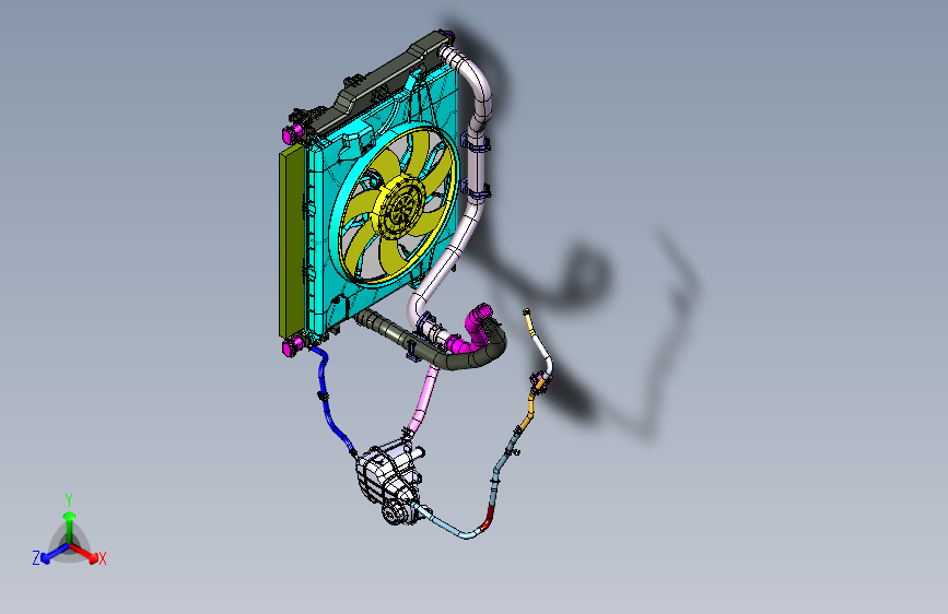 长城哈弗H8汽车13-cooling systemCatia三维模型图纸