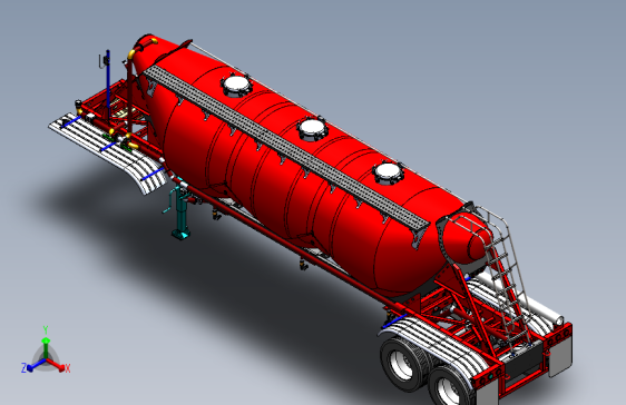 28方干散货拖车模型3D图纸 Solidworks设计