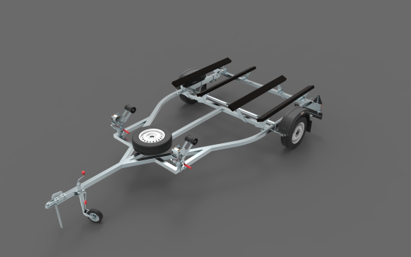 串联三角拖车模型3D图纸 STP格式