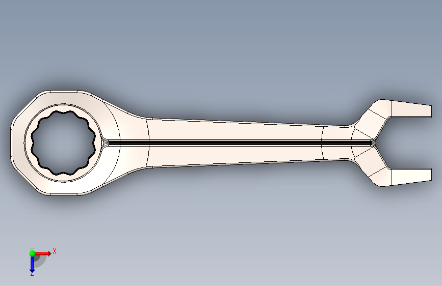 SolidWorks设计的扳手 俯视图