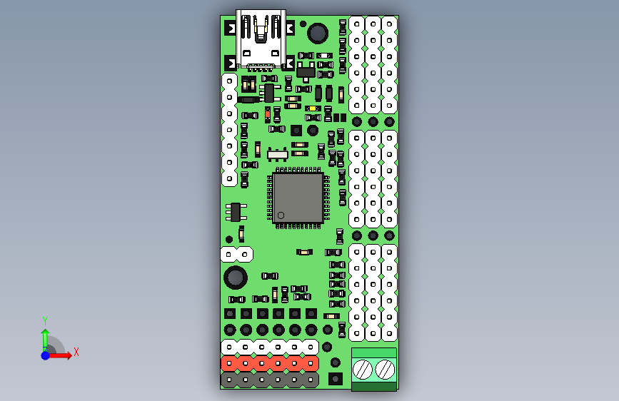 Mini Maestro 24通道USB舵机控制器 正面视图