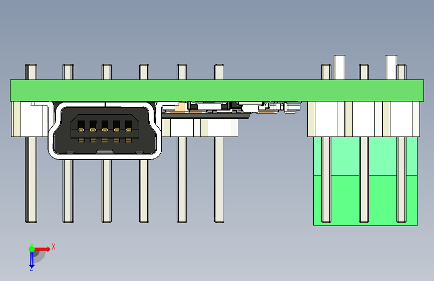 Mini Maestro 24通道USB舵机控制器 俯视图
