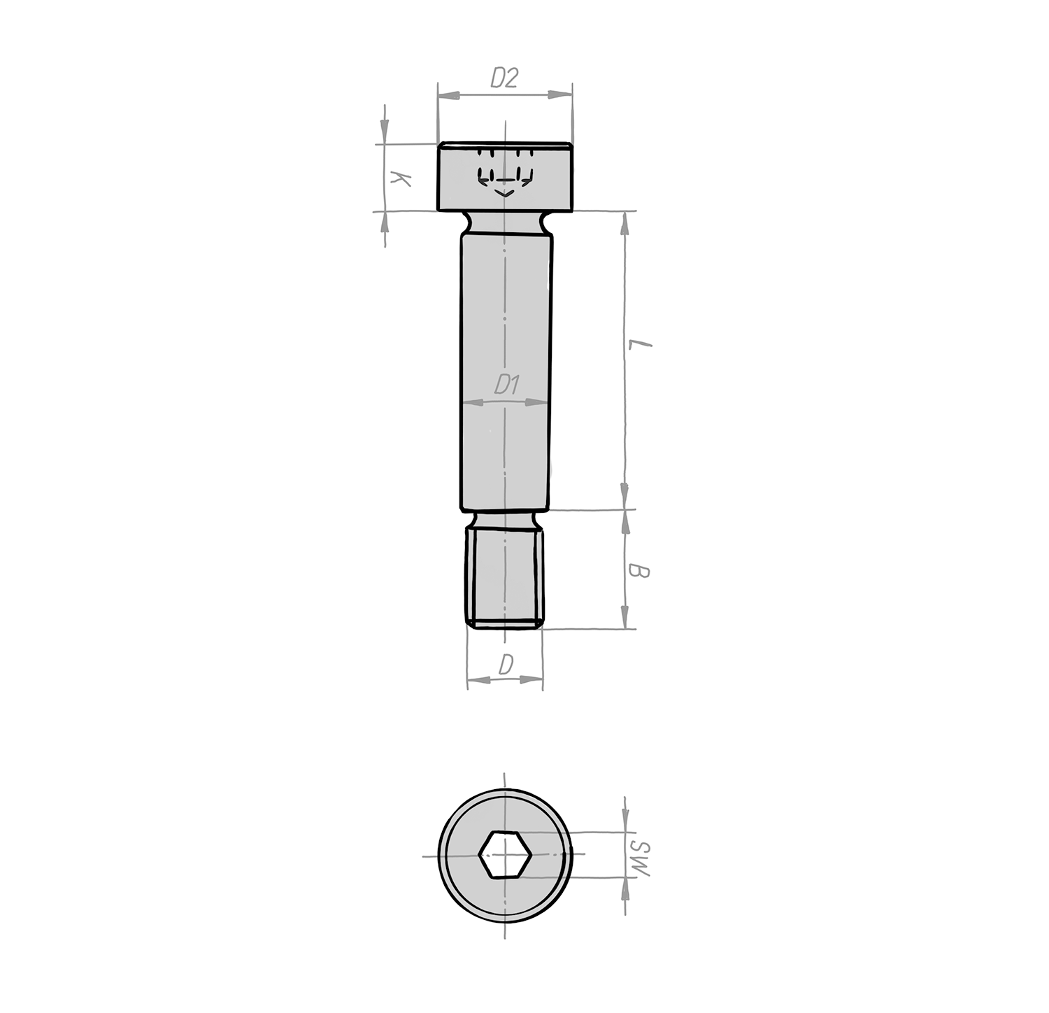 带肩螺钉7379毫米ISO 7379