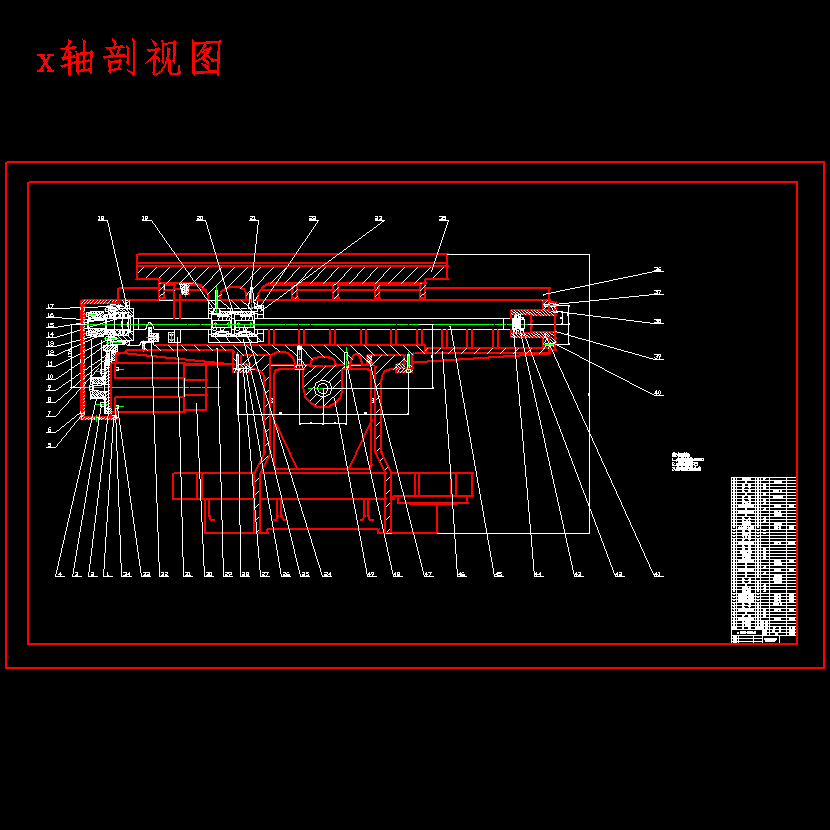 加工中心X、Y轴进给系统设计7张CAD图