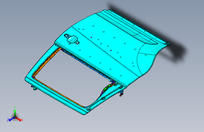 丰田大霸王汽车06_右滑移门总成_SLIP DOOR ASSY RHCatia三维设计模型图纸