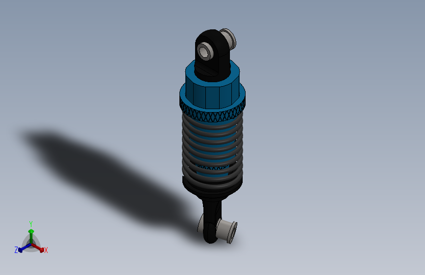 56mm Shock Absorber减震器3D数模图纸 Solidworks设计