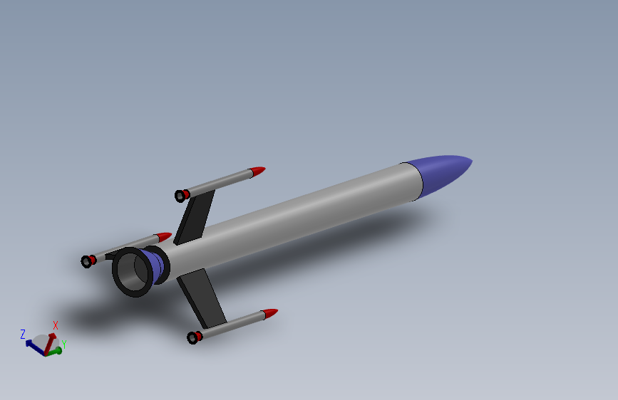 简化轻便的火箭模型 - SolidWorks 2024