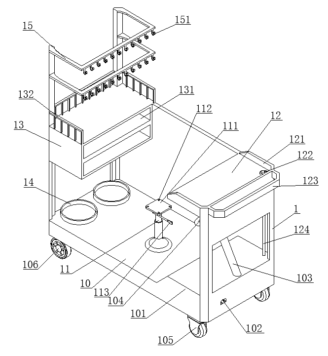 一种移动办公治疗车