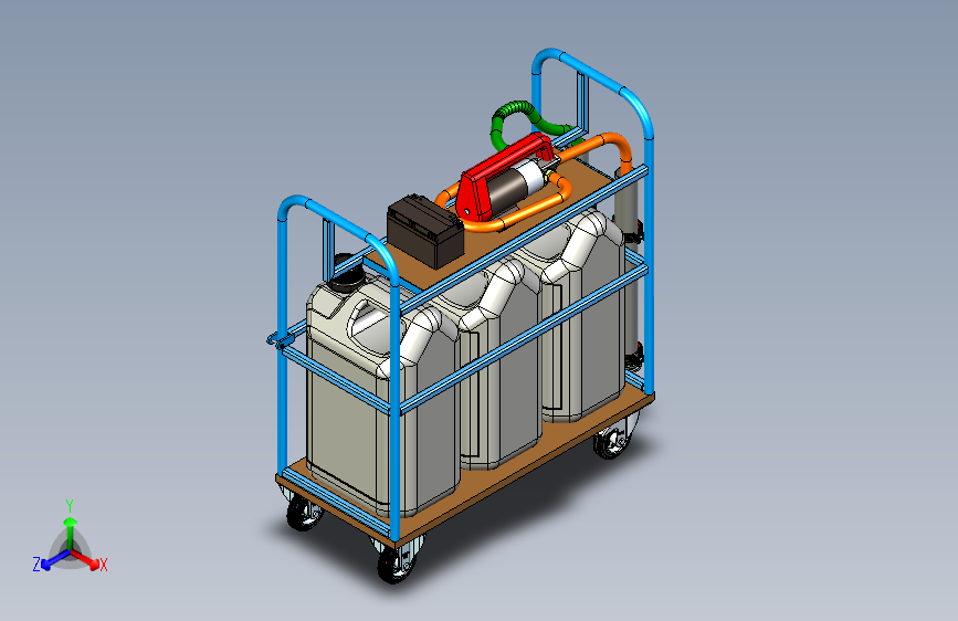 移动式柴油罐车带泵 – 3x30L + 50L_min 转移系统