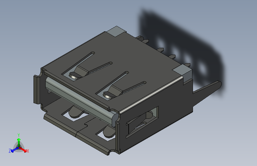 USB A 连接器，B13.7 垂直