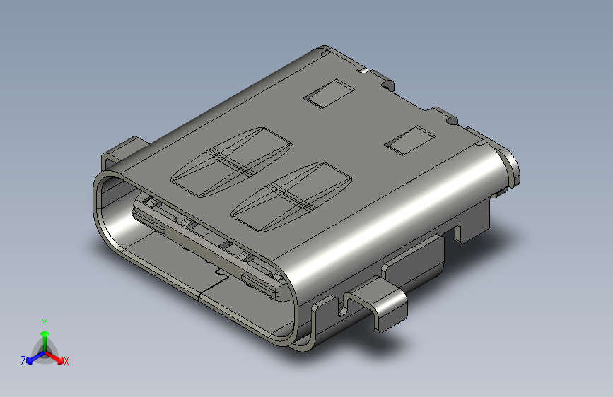 USB Type-C USB3接口模型3D图纸 Solidworks设计 附STEP_STEP_模型图纸免费下载 – 懒石网