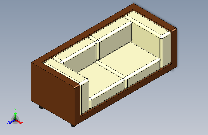 Autodesk Inventor中的沙发装配 __ Inventor绘图 __ Inventor中的3D模型 __ Inventor教程