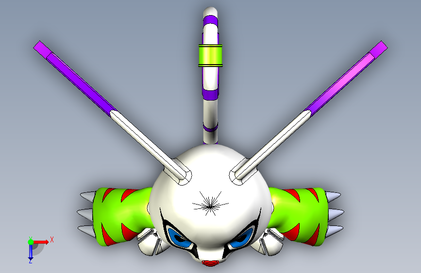 Gatomon 2022 - 西里奥 CAD CAM 俯视图