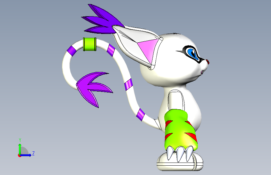 Gatomon 2022 - 西里奥 CAD CAM 左侧视图