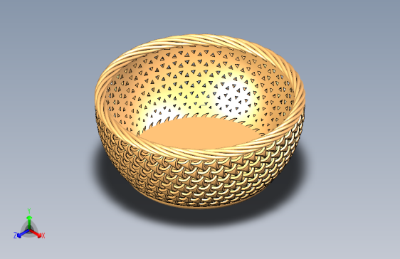 藤条收纳篮 Solidworks __ 藤条篮子