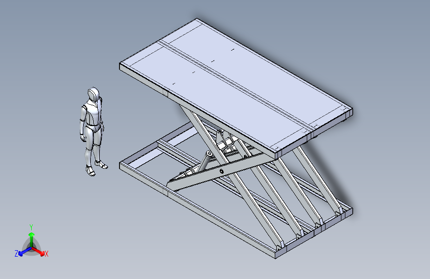 剪刀式升降台，带2X4米工作台 - 4吨承载能力