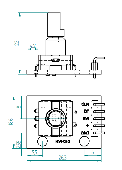 HW-040 适用于Arduino的旋转编码器