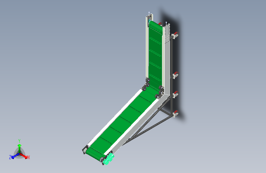 带式倾斜输送机3D模型