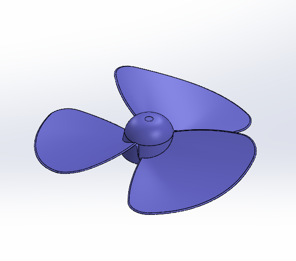 3叶片螺旋桨 – SolidWorks 3D模型