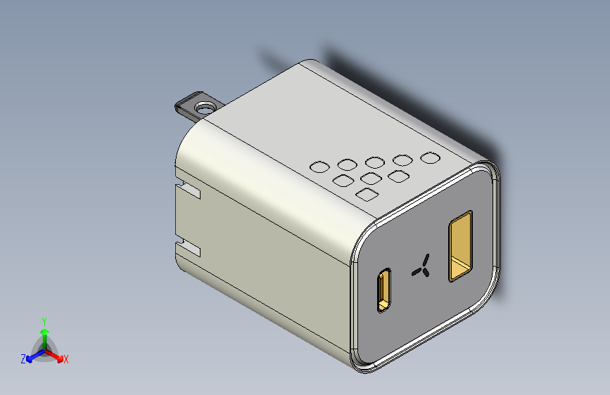 C+A紧凑型USB-C和A充电器模型