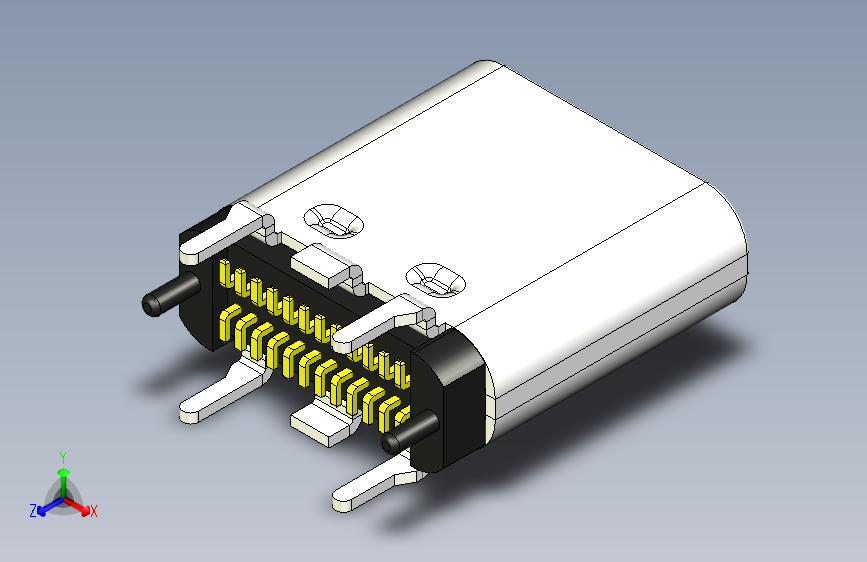 USB type C 24p 母口垂直