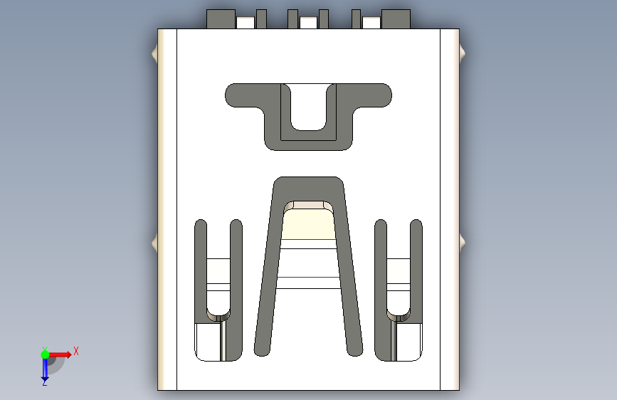 USB连接器,USB 2.0,直角5P母座Mini-B插口 - 920-462A2021D10102 俯视图