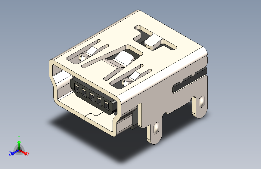 USB连接器，USB 2.0，直角5P母座Mini-B插口 - 920-462A2021D10102