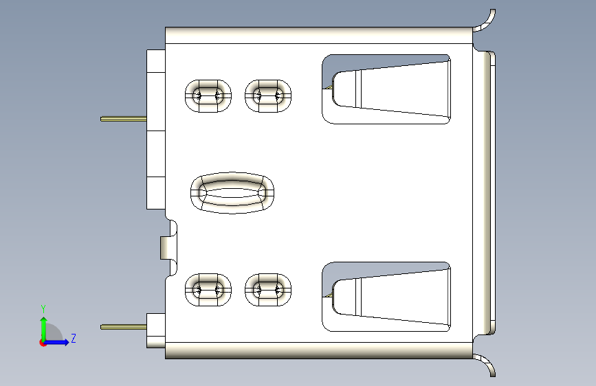 双USB 2.0 Type A母座 180度 8针 左侧视图