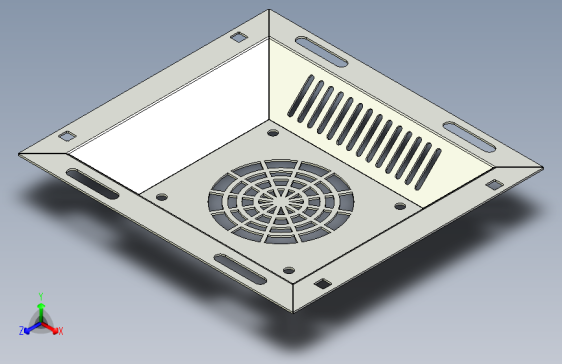 在Solidworks中设计薄板风扇罩
