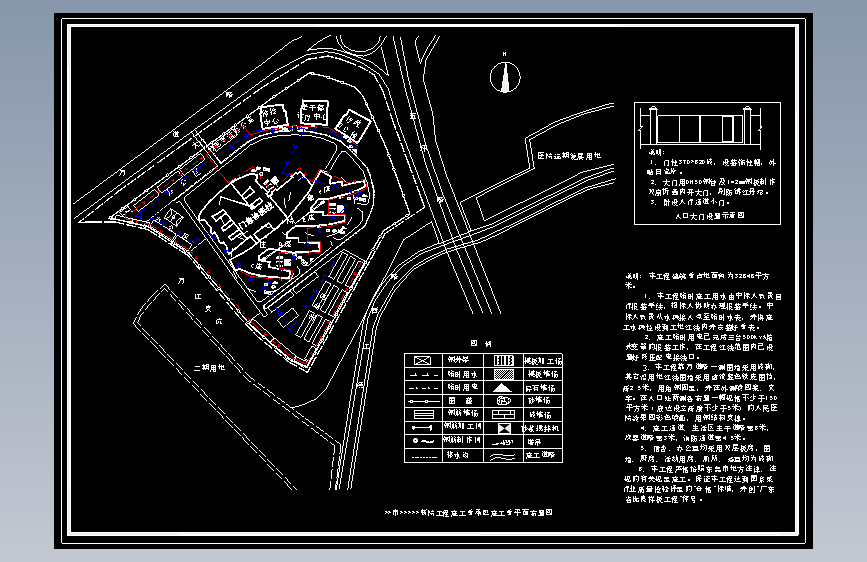 广州某医院群体建筑施工总平面图
