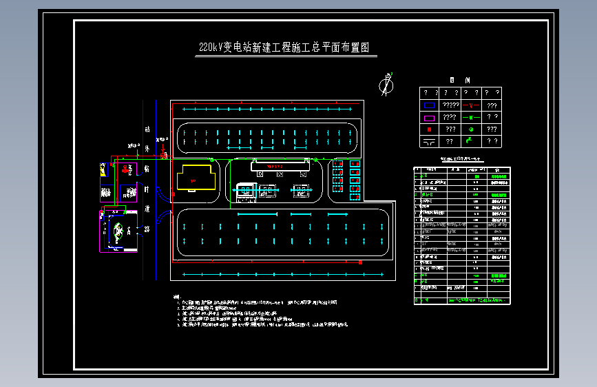 某220kV变电站施工总平面布置图