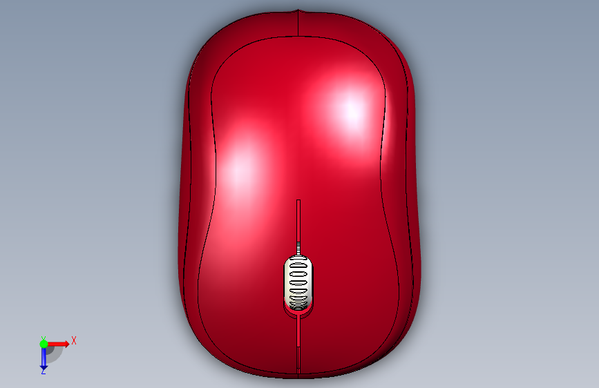 SOLIDWORKS - 鼠标设计 俯视图