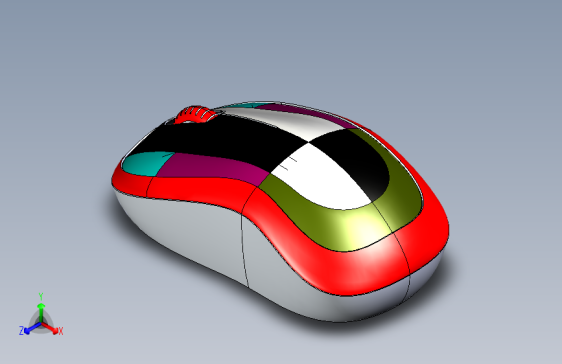 使用Solidworks进行表面建模的罗技鼠标