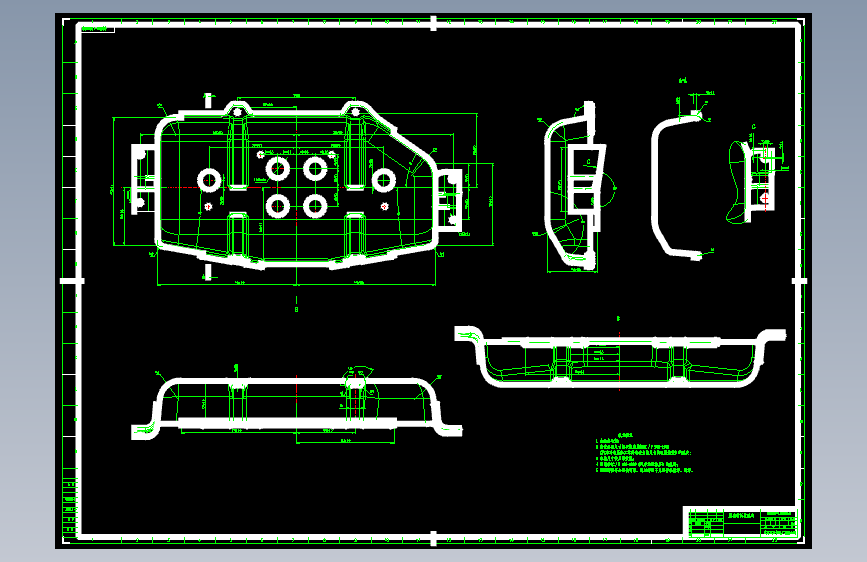 北汽圣域007 -007B4-1101150 燃油箱托盘总成-DWG