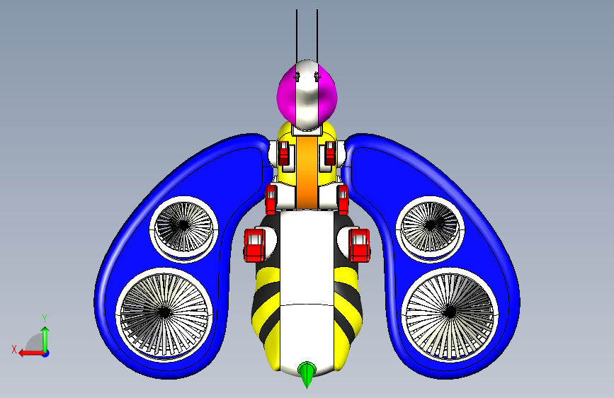 © 无人机运输系统 «Bee» 背面视图