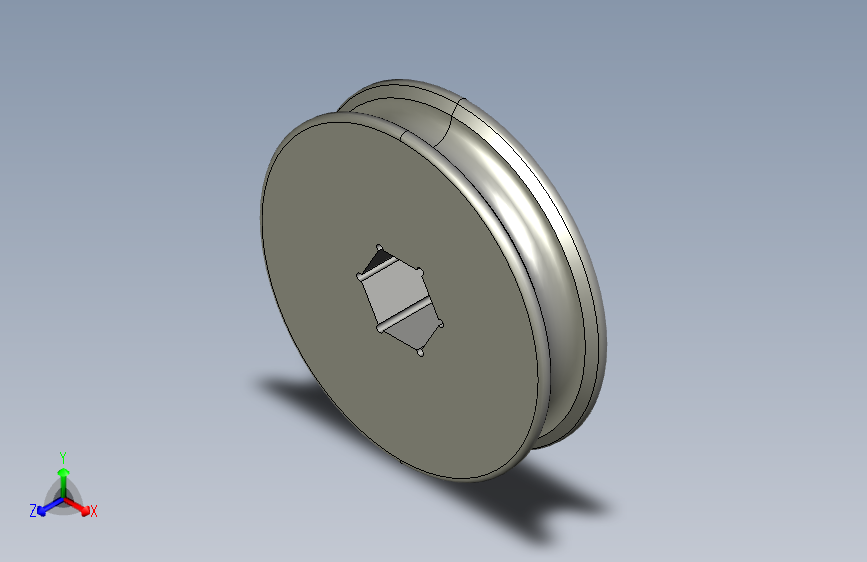 3D 可打印圆形皮带 Polycord 齿轮用于 1_2 英寸六角轴