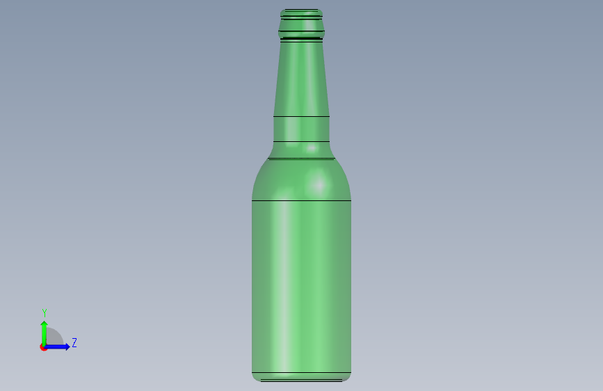 啤酒瓶 (32) 左侧视图