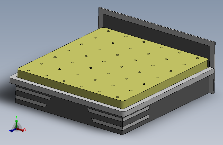 6英尺 x 6.5英尺 床 3D模型
