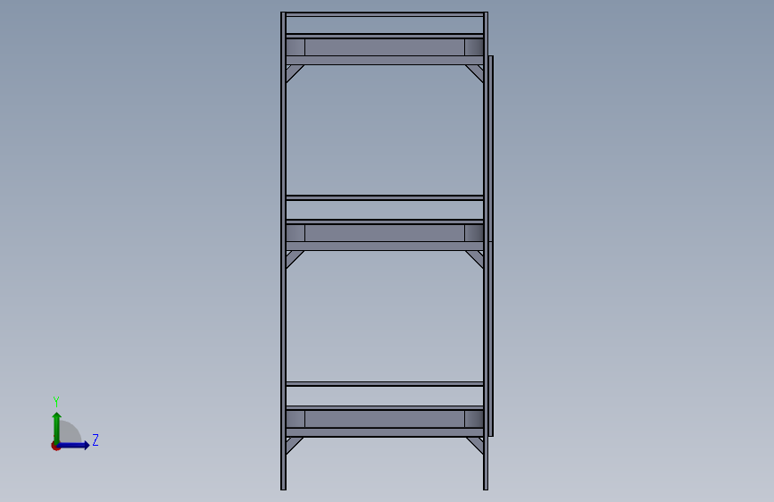 Bunk bed 3 rows 左侧视图