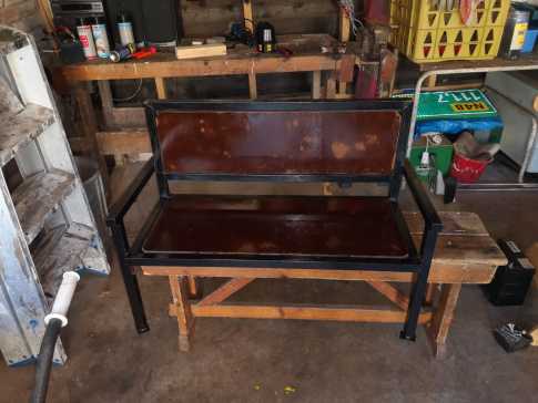 Small bench (steel and wood)