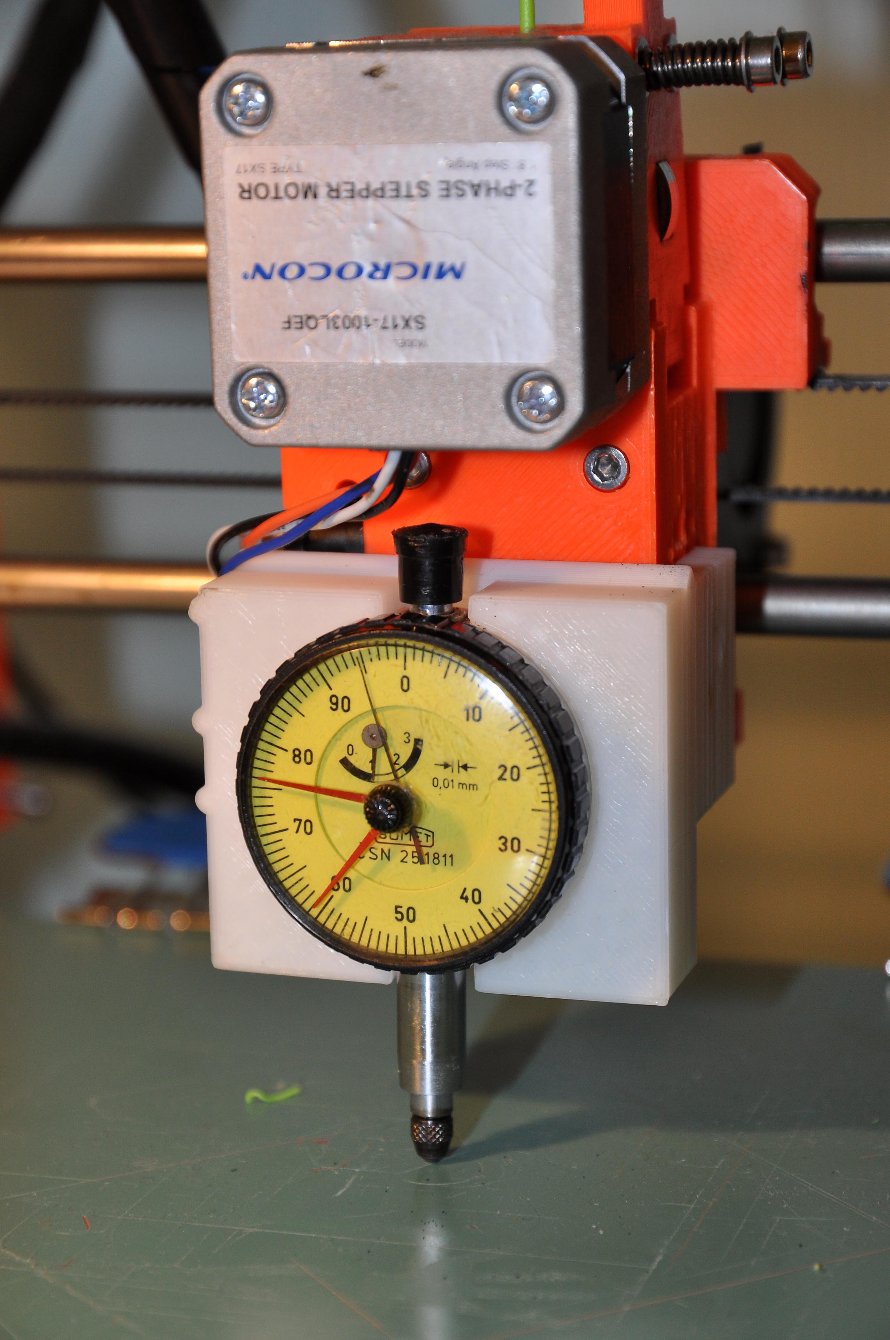 使用Prusa i3上的量规指示设置床