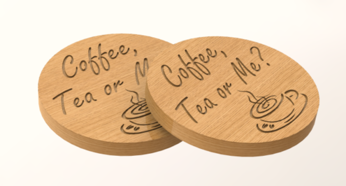 Coffee, Tea or Me_ Wood Coaster