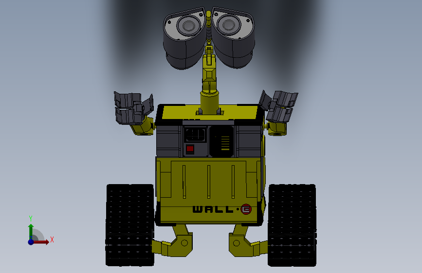 可爱瓦力机器人玩具sw模型