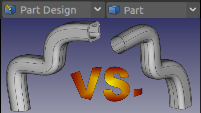 FreeCAD 拱桥_扫描空心零件沿着曲线路径 零件与零件设计工作台