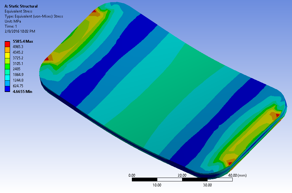 iphone bend test in ansys